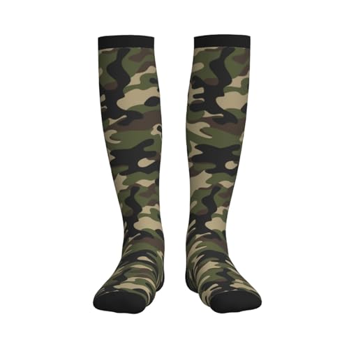 Crazy Fun Compression Socks, Unisex Knee High Support Socks - color: Camouflage