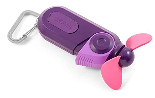 O2COOL Small Sport Misting Fan with Carabiner Clip Purple - color: Purple, size: 1 Pack