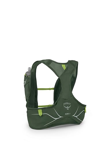 Osprey Duro LT Men's Running Hydration Vest with Hydraulics Soft Flasks - color: Seaweed Green/Limon