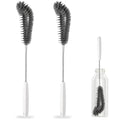 16 inches Long Handle Black Bottle Cleaning Brushes - Perfect for Baby Bottles, Sports Bottles, Glassware, Mugs, Jars, and Stemware (2-pc)
