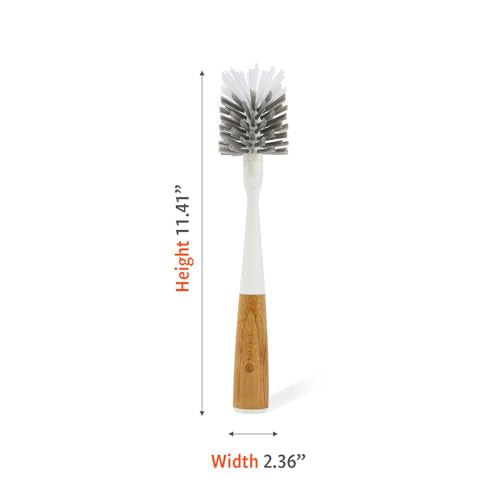 Full Circle Upstanding Bottle Brush, Deep Cleans Water Bottles, White
