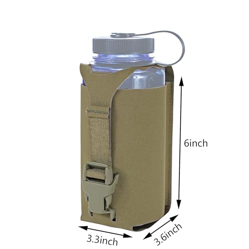 Water Bottle Pouch Molle, Tactical Canteen Pouch for 32oz Nalgene Bottle - color: Coyote brown