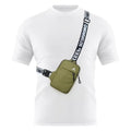 Peicees Mini Crossbody Sling Bag Chest Bag Dual Pocket Water Resistant Fanny Pack Running Phone Holder for Men Women Workout Travel, Army Green - color: Army Green