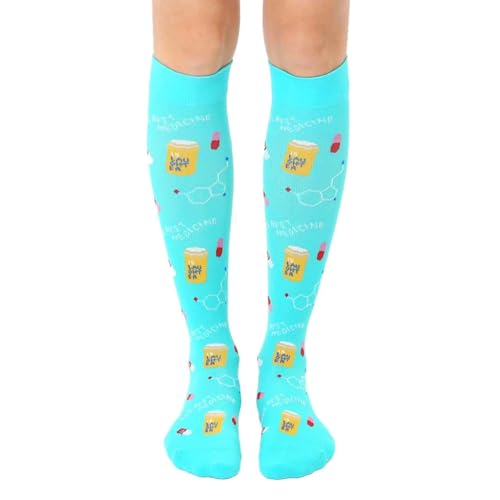 Living Royal Compression Socks - Graduated Compression 15-20mmHg, Padded Cushion Bottom Fun Socks, Moisture-Wicking - color: Nurse