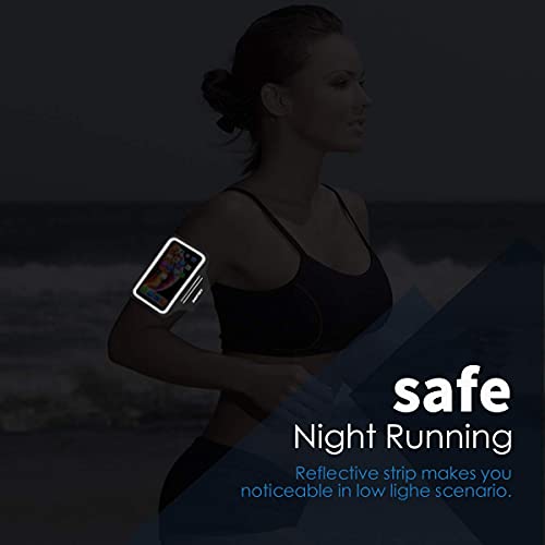 Running Armband with Earphone Pouch Fits Phones up to 6.9" - color: Grey (Up to 6.9''), size: Medium