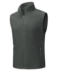 TACVASEN Men's Fleece Vest Winter Casual Vests Outerwear Sleeveless Jacket - color: Dark Gray, size: XX-Large