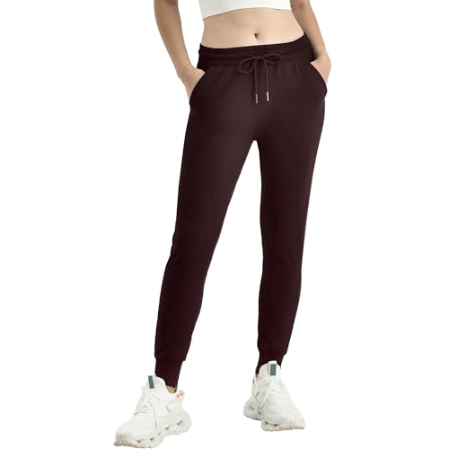 Ipletix Joggers for Women with Pockets Yoga Lounge Sweat Pants - color: Brown, size: Small