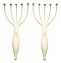 Head Massager,Protable Handheld SPA Scalp Massage Tool for Deep Relaxation & Stress Reduction Wet and Dry in The Office Home SPA (2-Pack) (White White) - color: White White