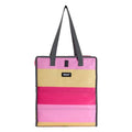 PackIt Freezable Grocery Tote 13 L Capacity, Black - color: Pink Stripe
