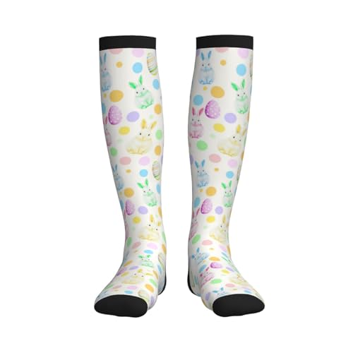 Compression Socks Knee High Support Socks Women Circulation Stockings for Athletic Running Cycling Flying - color: Easter