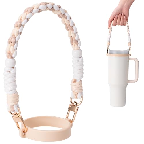 Water Bottle Handle Strap Compatible with Owala Water Bottle - color: Cream