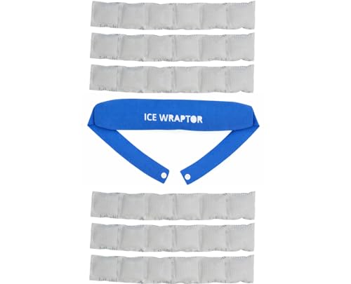 ICE WRAPTOR Cooling Bandana Neck Wrap, Blue +6 Reusable Ice Packs, Snap - size: Blue Wrap + 6 Inserts