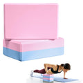 Septo 2 Pcs Yoga Blocks, 9x6x3 Inch Foam Blocks for Pilates - color: Blue-Pink