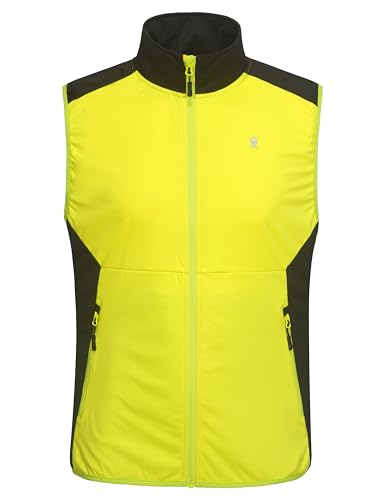 Little Donkey Andy Men's Softshell Vest Lightweight Windproof Waterproof - color: Reflective Green, size: X-Large