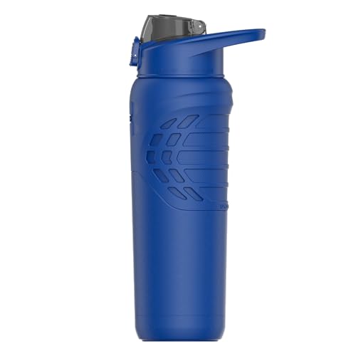Under Armour 24Oz Stainless Steel Water Bottle, Insulated, Carabiner Easy Carry Hook, Leak Proof, Kids & Adults, All Sports, Gym - color: Solid Royal