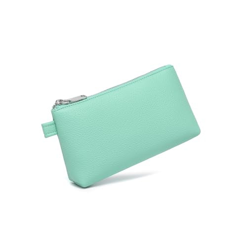 Small Makeup Bag for Purse, Leather Cosmetic (Light Green) - color: Light Green