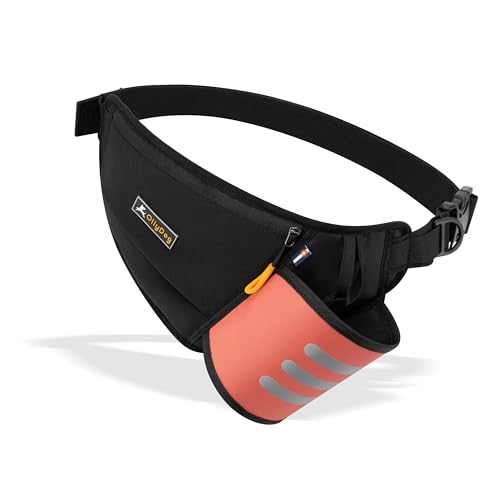 OllyDog Hydro-Slim Pack – Adjustable Belt Bag/Fanny Pack with Reflective Lining, Water Bottle Holder, Leash Attachment & Phone Pocket, Ideal for Hands-Free Dog Walking, Running & Hiking (Reef) - color: Reef