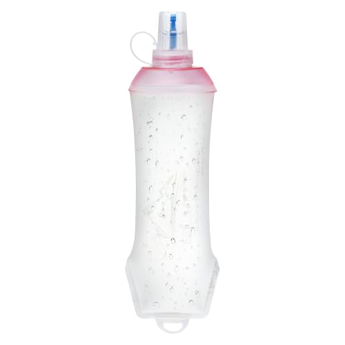 Zelvot Running Vest Collapsible Water Bottle, 500ml Soft Flask (White Pink) - color: White Pink, size: 16.9 Ounces