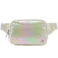 Pander Belt Bag Large 2L, Nylon Fanny Pack Purse for Women and Men with Adjustable Strap - color: Iridescent