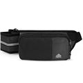 Fanny Pack for Women Men with Water Bottle Holder,Waist Bag for Hiking,Travel,Running,Dog Walking,Workout,Cycling (Black) - color: Black