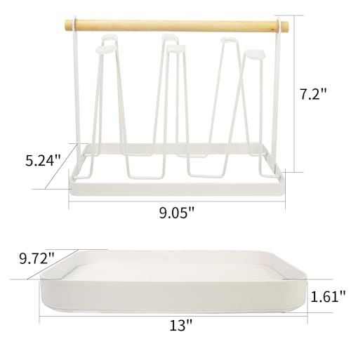 Countertop Drying Rack for Insulated Water Bottles, Glasses, Sports Bottles, Baby Bottles, and More - Drainage Tray for Easy Cleaning and Drying - Practical and Stylish