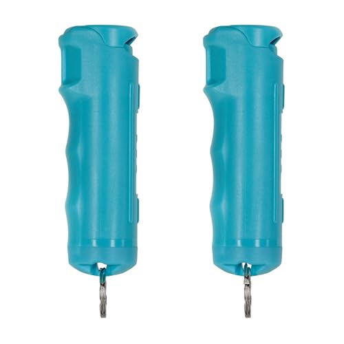 Police Magnum Keychain Pepper Spray Flip Top Safety 2 Pack 1/2oz - Maximum Heat Strength OC with Dye - Tactical Small Compact Case Holder - for Women & Men's Self Defense - Made in The USA - color: TEAL