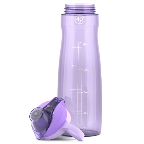 Pogo 40oz Plastic Water Bottle with Chug Lid and Carry Loop, Lilac - color: Lilac, size: 40 Ounces