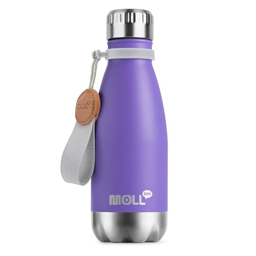 Kids Water Bottle for School,9 oz Stainless Steel,Leak Proof (Purple) - color: Purple, size: 9 Ounces