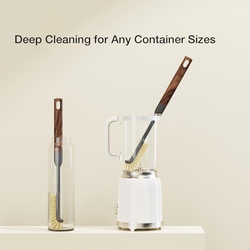 Cleaning Brush, Diveotree Hard Bristle Brush for Deep Cleaning Grout, Sink, Cup, Teapot, Bottle, Blender, Multi-Purpose Brush wih Long Handle for Kitchen (Black) - color: Black