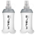 WRELS Running Water Bottle,250ml/350ml/500ml TPU Soft Flask,Collapsible Water Bottles for Hydration Vests and Running Belts Backpack, Soft Water Bottles For Hiking Cycling Climbing - color: White-250ml*2