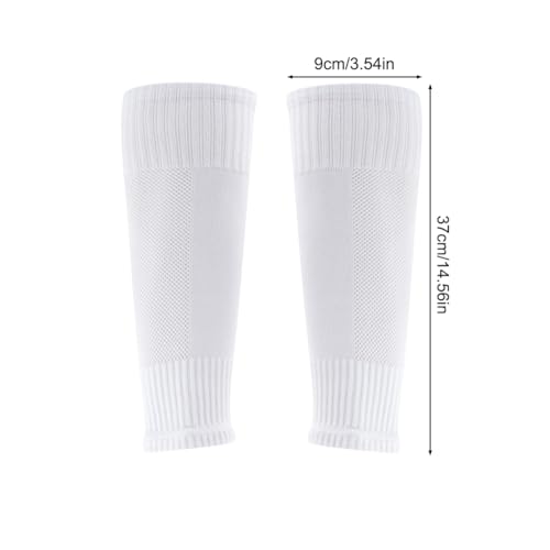 4 Pairs Leg Sleeves for Soccer, Shin Guard Sleeves Accompany Grip Socks, Youth Adults - color: White