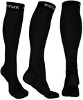 Physix Gear Compression Socks 20-30 mmHg - Men & Women - Running, Nurses, Shin Splints, Flight, Travel - color: Black, size: Large-X-Large