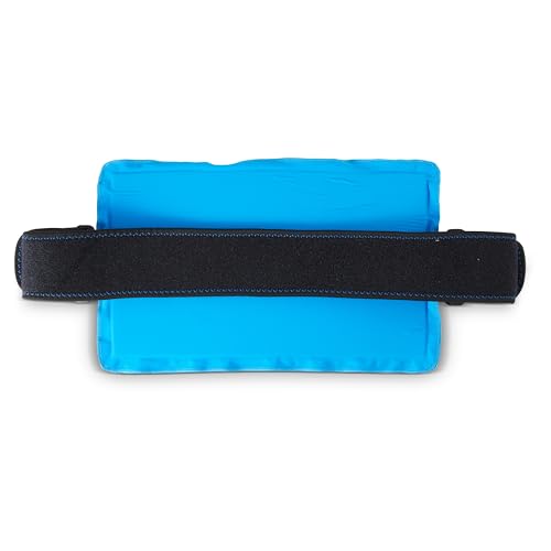 Premium Hot Cold Solid Gel Ice Pack by FOMI Care | Cool Compress for Lower Back, Shoulder, Knee, Stomach | Coccyx, Sciatica, Tailbone Pain Relief | Flexible, Reusable Heating Pad | Adjustable - color: 1 Pack Light Blue - Solid Gel
