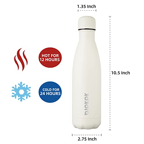 BJPKPK 17 oz Insulated Water Bottle, Stainless Steel Flask, Leak Proof - color: Angle white, size: 17 Ounces