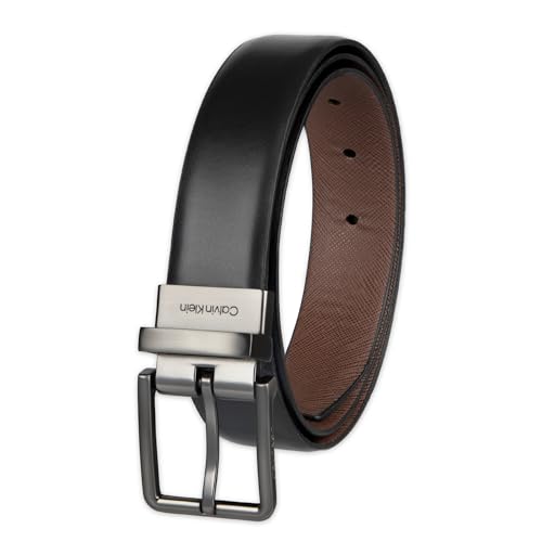 Calvin Klein Men’s Reversible Leather Belt - 2‑in‑1 Versatile Modern Style - color: Black/Brown, size: 2X (46-48)