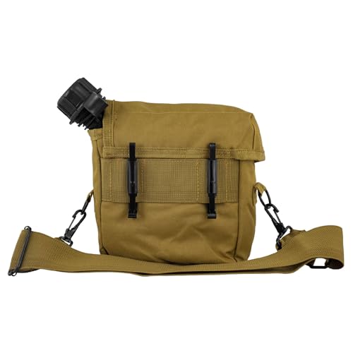 FOX OUTDOOR PRODUCTS 2 Qt Canteen Cover - Insulated Nylon Shell with Belt Attachment, Shoulder Strap and Utility Pocket - color: Coyote, size: 2 quart