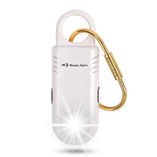 Rechargeable 135dB Personal Alarm Ultra Bright Flashlight & Strobe Light - color: Coconut White