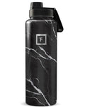IRON °FLASK 40 oz Wide Mouth Water Bottle with Spout - color: Black Marquina