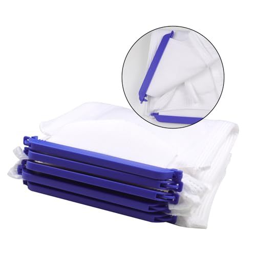 Pallesen Refillable Ice Bags with Clamp Closure – Easy-Filling Hospital Ice Pack with Soft Outer Cover, Leak-Resistant Inner Layer, Ideal for Pain Relief (5, White, Large)