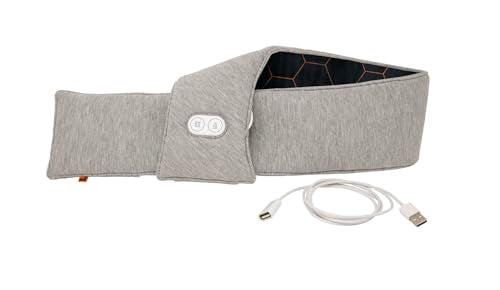 Calming Heat Neck Wrap by Sharper Image with Power Pack | Weighted Copper & Charcoal, Heating Pad, Auto Shut-Off Feature, Gift for Holidays, Women & Men | 3 Heat & 3 Vibrating Massage Settings - size: Neck Wrap with Power Pack - 9 Combinations