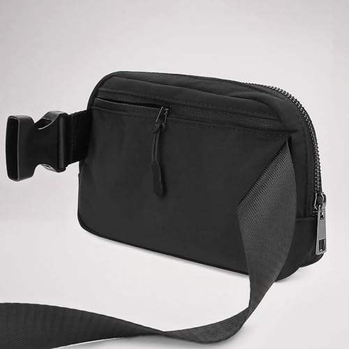 YOSHUYUKI Fanny Pack Crossbody Bag Trendy Waterproof Small Sling Cross Body Purse for Women Men Fashion Waist Packs Mini Belt Pouch Chest Bum Hip Bag Lulu Dupes for Travel Vacation Running Black - color: Black