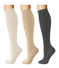 Breslatte Compression Socks for Women Men 15-20 mmHg - color: 3s5 Beigenudedarkgrey, size: Large-X-Large