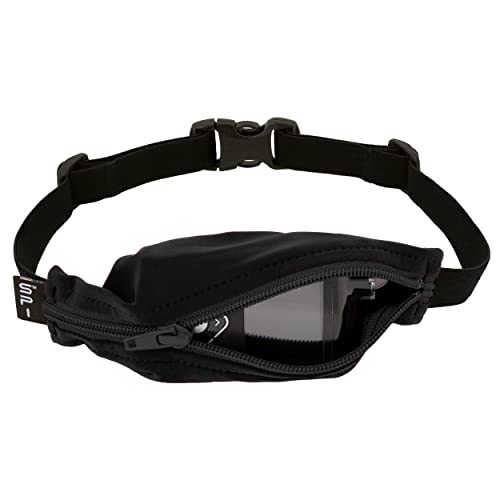 SPIbelt Kids Pocket Belt, Expandable Pocket, Adjustable Waist, No Bounce, No Logo Band, Black with Black Zipper - color: Black with Black Zipper