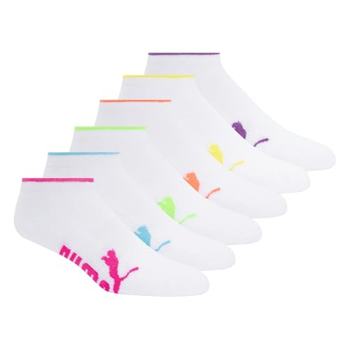 PUMA Women's Low Cut Socks (6-Pack) - color: White Bright