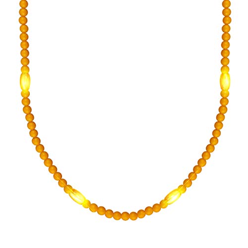 Yellow Beads Light Up Necklace with Steady LED Light