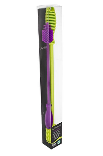 A-Brush Silicone Bottle Cleaner Brush, 2 Piece Set, Flexible, Long Handle - Water Bottle Cleaner, Baby Bottle Nipple Brush for Plastic & Glass, BPA-Free Dish Washing Brush A2S Protection