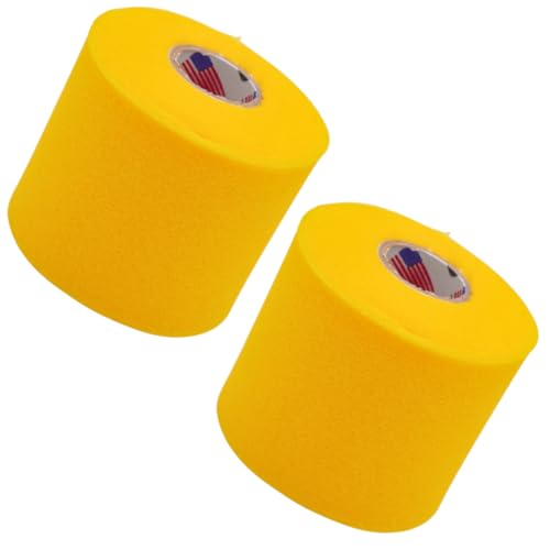 Shield Athletic Underwrap | 2 Roll Pack of PreWrap, Hair Tie, Headband, USA Made, Pre-Wrap Athletic Tape, 2.75" X 30 SYards, Foam Barrier, Flexible, Breathable - color: Yellow
