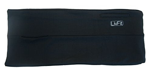 Secure Elastic Running Belt Phone Holder with Key Clip - Fits Any Cell Phone Like Apple iPhone 7 Plus & Note - Alternative Money Belt - Travel & Shopping - All-in-One Waist Band Hip Hug - size: Large