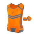 Reflective Running Vest with Pocket & 2 Bands, High-Visibility - color: Orange, size: Medium