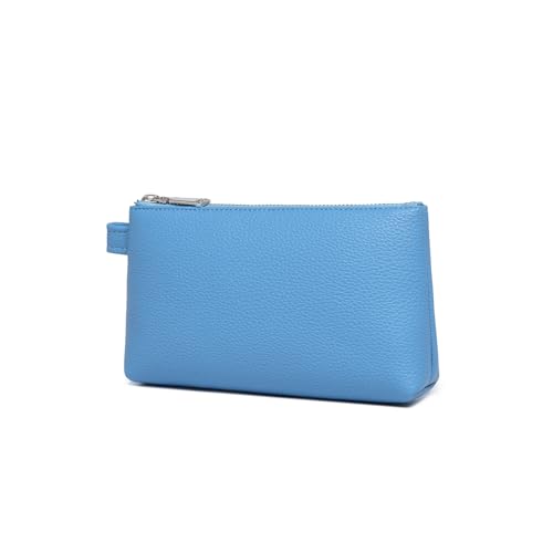 Small Makeup Bag for Purse, Leather Cosmetic (Gentian Blue) - color: Gentian Blue